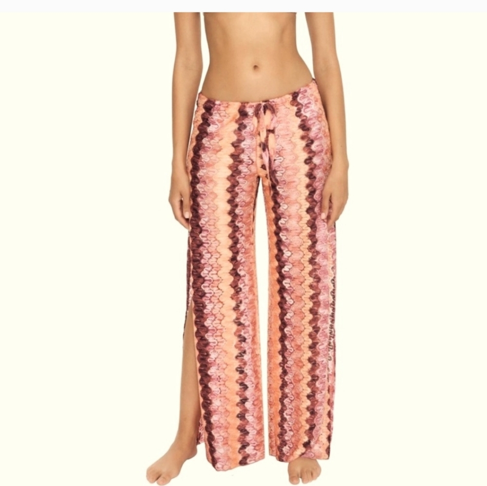 Becca Sundown Split Hem Cover Up Pants In Orange